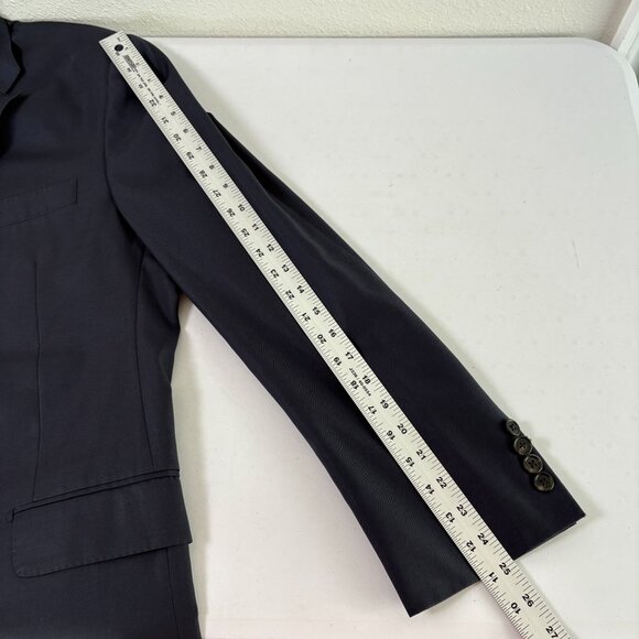 Hickey Freeman Worsted Wool Blazer Jacket Size 44R Navy Two Button Sport Coat - Picture 13 of 15